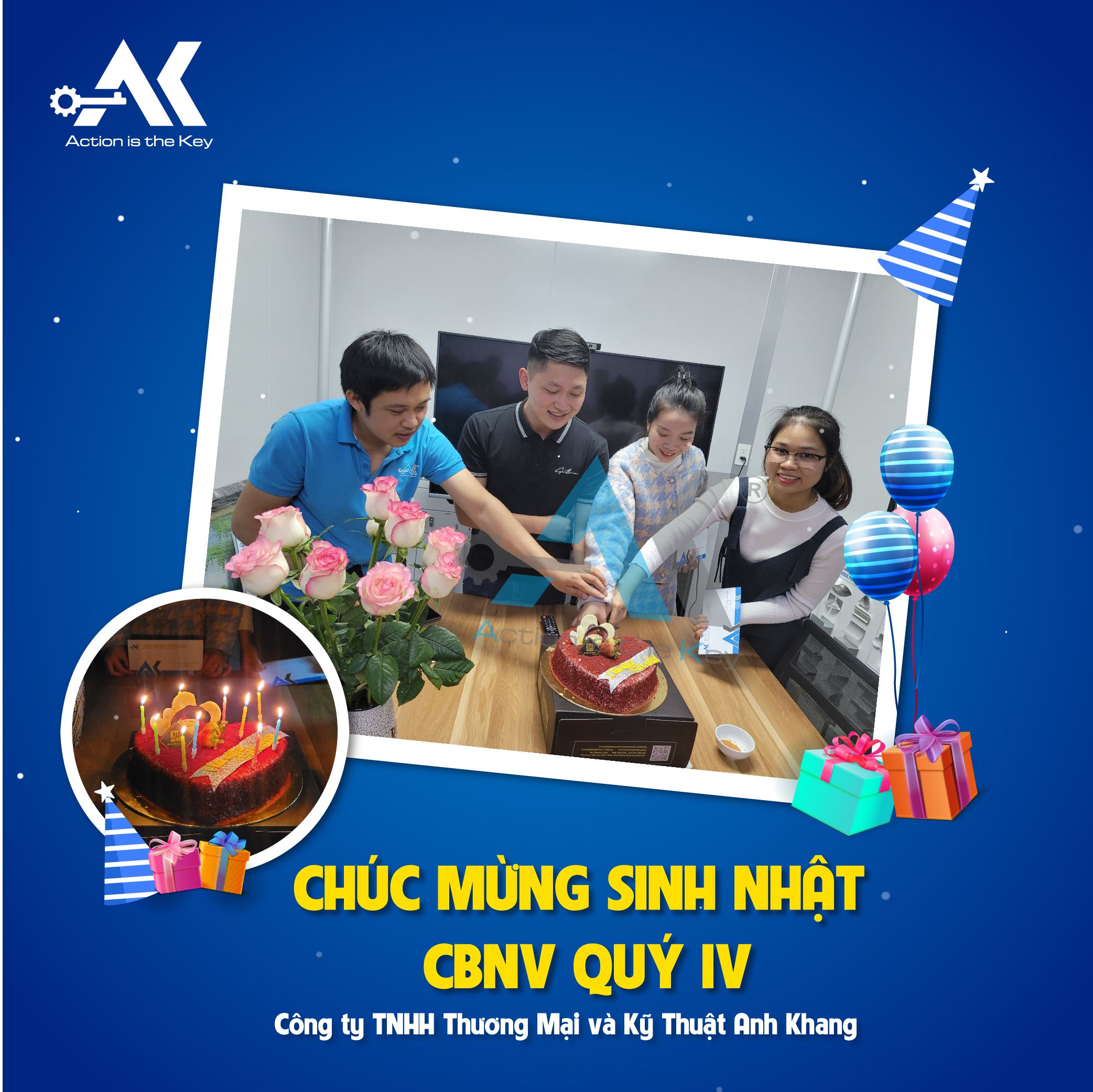 Anh Khang M&E tổ chức sinh nhật quý IV-2021 cho CBNV