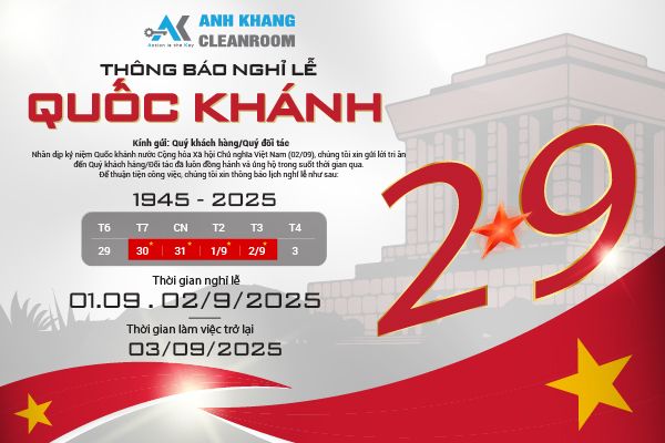 Thông báo lịch nghỉ lễ Quốc khánh 2/9 của Anh Khang Cleanroom