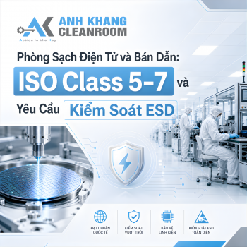 Phòng Sạch Điện Tử & Bán Dẫn: ISO Class 5–7 và Kiểm Soát ESD