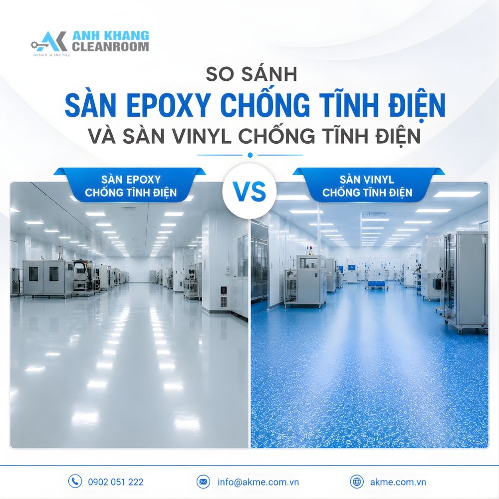So Sánh Sàn Epoxy Chống Tĩnh Điện Và Sàn Vinyl Chống Tĩnh Điện