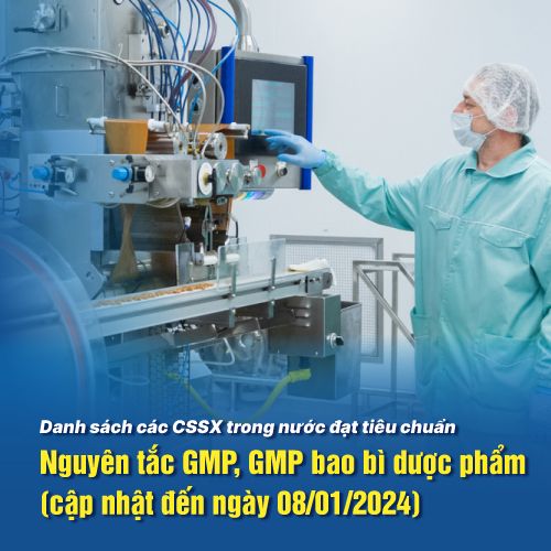 Danh sách các CSSX trong nước đạt tiêu chuẩn nguyên tắc GMP, GMP bao bì dược phẩm (Cập nhật tới ngày 08/01/2024)
