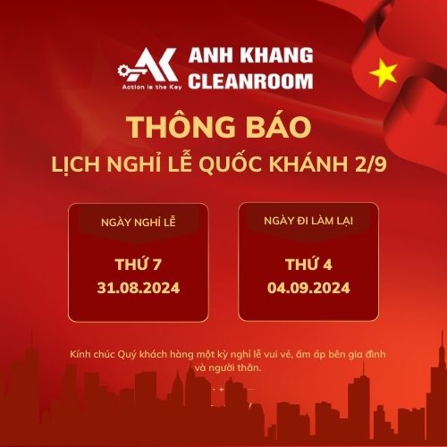 Anh Khang Cleanroom thông báo nghỉ lễ Quốc khánh 2/9